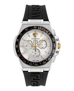 Силиконовые часы Greca Extreme Chrono Versace, цвет black/stainless steel/silver