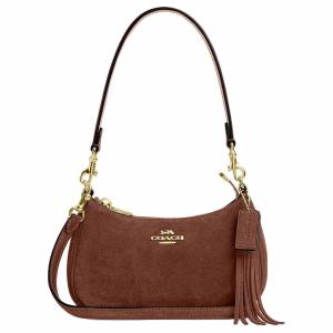 COACH Миниатюрная женская сумка через плечо из телячьей кожи винтажного коричневого цвета