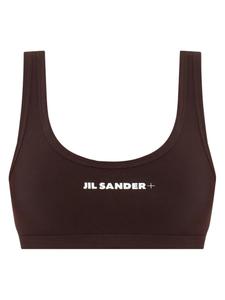 Верх бикини с логотипом Jil Sander, черный