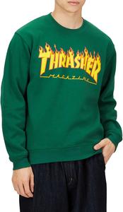 Мужская толстовка с круглым вырезом Slasher TH94130 / FLAME CREW (с логотипом бренда) Классическая модель Thrasher, зеленый