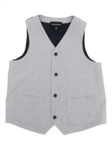 Жилет со вставками в полоску Emporio Armani Kids, серый