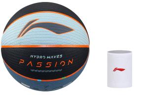 LINING Баскетбольный мяч PU Basketball Blue Black размер 7 для тренировок унисекс