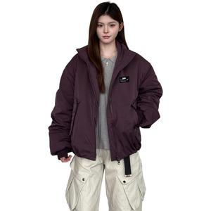 Пуховик Unisex Stand Collar Thickened ZIAREL, фиолетовый[removable logo]