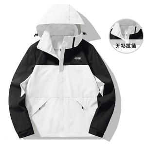 JEEP SPIRIT Водонепроницаемая ветровка ветронепроницаемая дышащая износостойкая утепленная унисекс, Ivory White