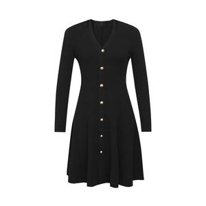 Платье-зонтик Deep Breath с металлической пряжкой, черный