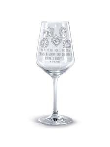 Бокал для вина с изображением семьи ежиков и надписью на прозрачном фоне Mr. & Mrs. Panda