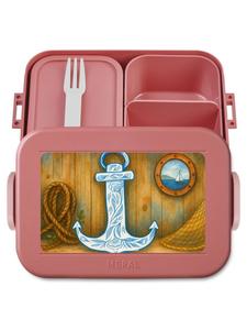 Mr. & Mrs. Panda Дизайн Bentobox Anchor Blue без слов, выполнен в пастельно-красных тонах