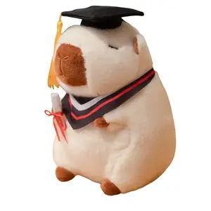 Мягкая игрушка капибара, высота 23 см LALABABY, белый