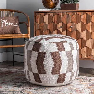 Пуф Vienna Herringbone Filled Ottoman Pouf nuLOOM, Размер: 36 x 51 x 51 см см, светло-бежевый