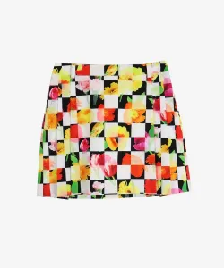 Плиссированная юбка в клетку с цветочным узором Archivio, цвет Black(301)