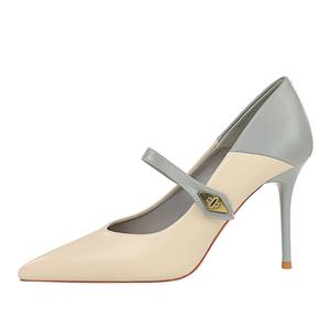 QITUMAUL Стройные каблуки на высоком каблуке для женщин - небесно-голубые [высота каблука 10 см], цвет Sky Blue[Heel Height 10cm]