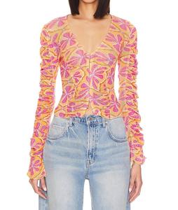 Through The Meadow Top In Grapefruit Seltzer Free People, grapefruit seltzer