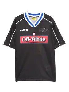 Топ с V-образным вырезом и принтом логотипа OFF-WHITE, черный