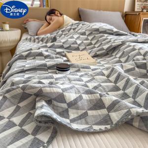 Disney Трехслойное хлопковое марлевое одеяло 150х200 см, цвет Mianlan - Plain Gray And White