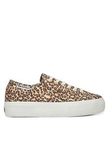 Кроссовки Platform Leopard Print Superga, коричневый