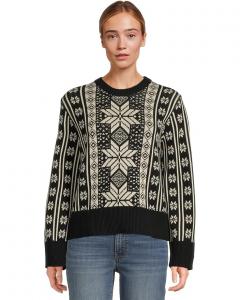 Женский свитер Faherty Sun Valley Crew, Midnight Snowflake