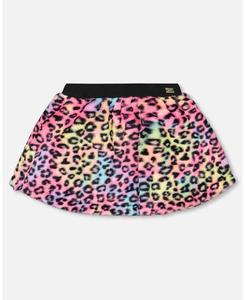 Детская юбка из искусственного меха для девочек, разноцветный леопардовый принт - для малышек/детей Deux par Deux, Black and multicolor