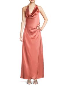 Платье Sutton Satin Cowlneck Halston, цвет Salmon
