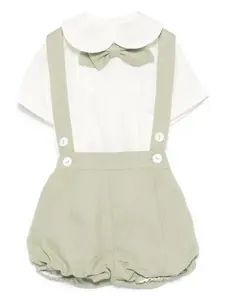 Льняной комплект из топа и шортов AMAYA, зеленый