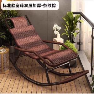 Плетеное кресло-качалка из искусственного ротанга (Стандарт, Двойное плетение, Коричневый)