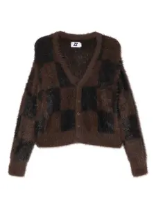 Кардиган в клетку Izzue, коричневый