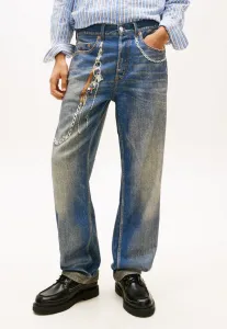 Джинсы jaimie с принтом и кромкой, свободного кроя, прямого кроя. Tommy Jeans, Denim Dark