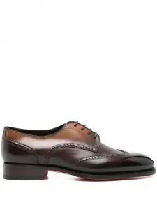 Туфли с декоративной строчкой Santoni, коричневый