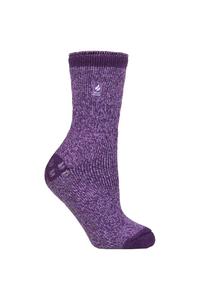 1 пара однотонных носков-тапочек с рисунком 2.3 TOG SOCKSHOP Heat Holders, фиолетовый