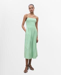 Женское плиссированное платье А-силуэта MANGO, Mint Green