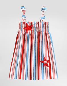 Платье из полосатого поплина DOLCE & GABBANA, мультиколор