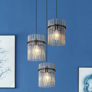 Подвесной светильник Globo Lighting Gorley Typ B, дымчатое стекло / железо - 3-световое - черное