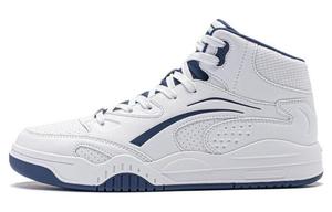 Кроссовки LINING Mobara Skateboarding Shoes Men High-top White/Royal Blue, белый/синий