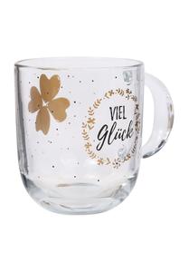 Кружка ЭМОЦИОН с ручкой, на удачу, 400 мл Leonardo, transparent/ gold