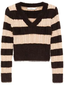 Джемпер с шарфом в полоску B+Ab, коричневый