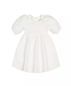 Стеганое платье с пышными рукавами для маленьких девочек Hope & Henry, белый