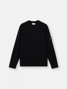 Свитер с круглым вырезом, рукавами реглан и ребристой отделкой Stone Island 5100045 LIGHT RWS GEELONG WOOL, черный