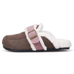 Резиновая подошва закрытые тапочки для женщин Joy&Mario, Coffee