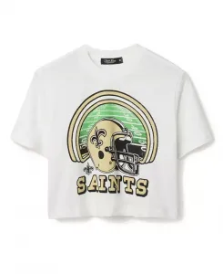 Женская футболка с высоким воротником NFL New Orleans Saints Game Time Junk Food Clothing, белый