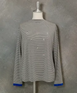 Утепленный пуловер с каймой и бусинами Studio Picone, цвет Light Gray(289)