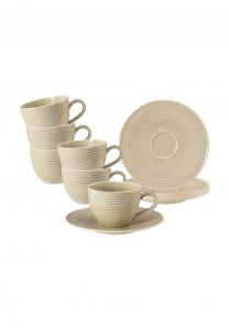 Набор из 6 кофейных чашек с блюдцами Beat Color Glaze 260 мл Beat Seltmann Weiden, бежевый