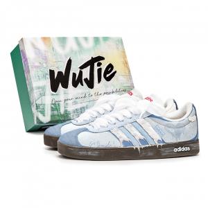 Adidas Neo Кроссовки для скейтбординга VL Court 2.0 Heartfelt Solution с низким верхом, синие, коричневые, унисекс