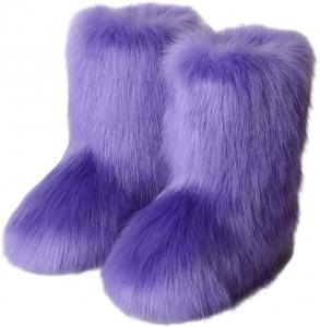 Женские разноцветные сапоги TangDao из искусственного меха, пушистые, мягкие, с округлым носком, из замши, зимние, удобные, теплые, короткие снегоступы на плоской подошве, сапоги до середины голени, для улицы и дома, Light Purple