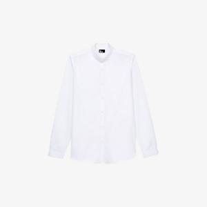 Хлопковая рубашка узкого кроя с изогнутым краем The Kooples, цвет whi01