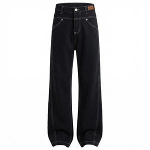 HUANQIU Джинсы Unisex Black Thickened Straight Fit