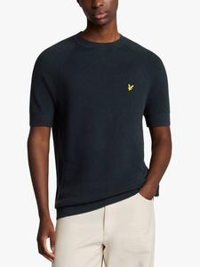 Трикотажная футболка regular fit из смеси хлопка и льна Lyle & Scott, темно-синий