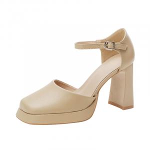 Zubumei Женские туфли на платформе с массивным каблуком абрикосового цвета, цвет Apricot