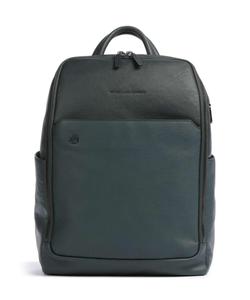 Квадратный рюкзак 14″ из мелкозернистой яловой кожи Piquadro, зеленый