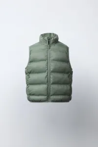 Водоотталкивающий легкий жилет с капюшоном Zara, светло-хаки