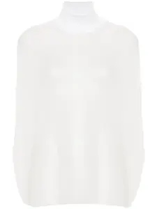 Топ рыхлой вязки с высоким воротником Fabiana Filippi, белый