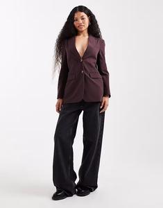 Пиджак Petite с защипом, насыщенного сливового цвета Miss Selfridge Petite